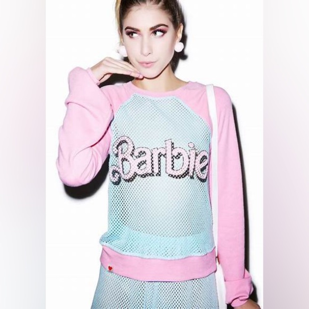 Rare Wildfox Barbie Mesh Pink Sweater